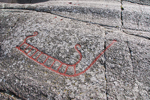 Felszeichnung (Petroglyphen) auf Bornholm: Eine bronzezeitliche Schiffsdarstellung
