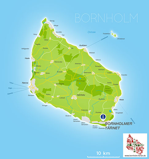 Übersichts-Karte Aussichtsturm Bornholm - Bornholmer Tårnet
