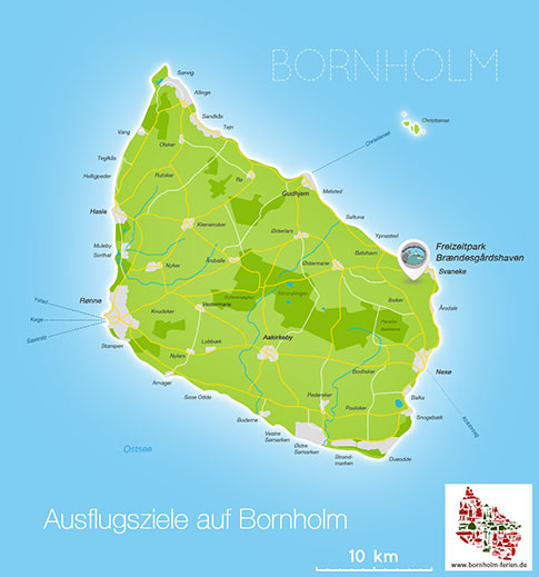 Karte Bornholms Freizeitpark: Braendesgardshaven, Insel Bornholm, Daenemark
