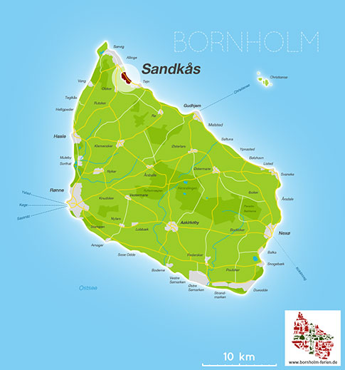 Karte, Sandkas, Insel Bornholm, Daenemark