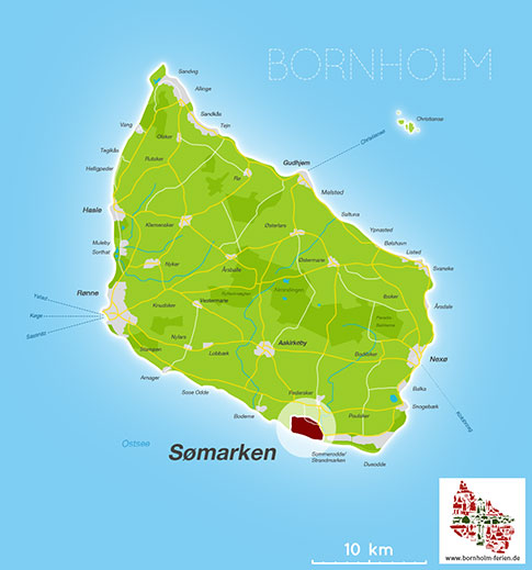 Karte, Somarken, Insel Bornholm, Daenemark