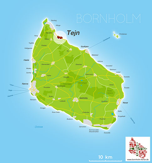 Karte, Tejn, Insel Bornholm, Daenemark