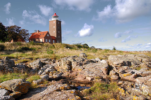 Leuchtturm Svaneke Fyr, Insel Bornholm, Ostsee, Daenemark